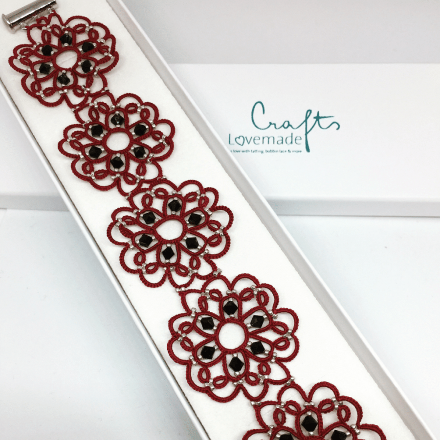 Armband Flower bordeaux