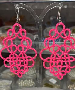 ohrringe fortune neonpink staender lovemadecrafts
