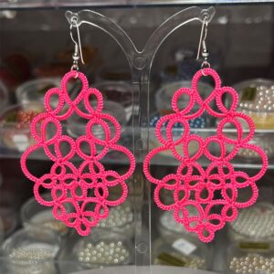 ohrringe fortune neonpink staender lovemadecrafts