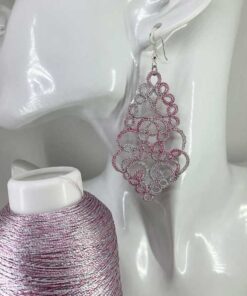 Ohrring Paris mit Garnrolle rosa-silber