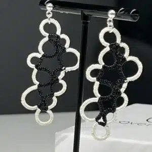 Ohrringe Bubbles in creme schwarz von LovemadeCrafts
