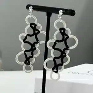 Ohrringe Bubbles in creme schwarz von LovemadeCrafts