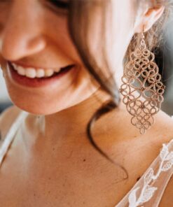 ohrring galaxy rosegold metallic ohr detail.lovemadecrafts