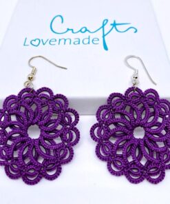 Ohrringe Bloom in lila baumwolle