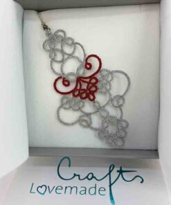 Ohrring Larissa in rot silber metallic LovemadeCrafts