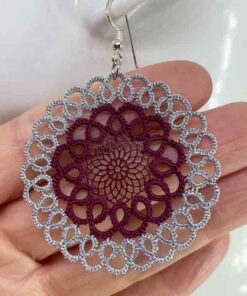 ohrring rosalie burgund silber