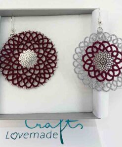 ohrringe rosalie bordeaux silber mix box lovemadecrafts