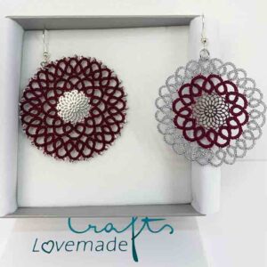 ohrringe rosalie bordeaux silber mix box lovemadecrafts