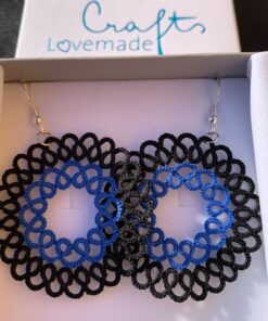 Ohrringe Rosalie in schwarz blau ohne Inlay in der Box