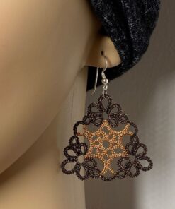 Ohrringe Triangle in braun-bronze metallic