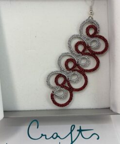 Ohrring Curves in rot silber