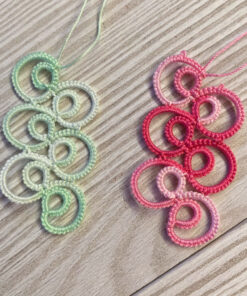 Ohrringe Curves in grün und pink