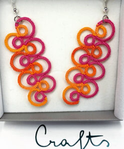 Ohrringe Curves in pink orange