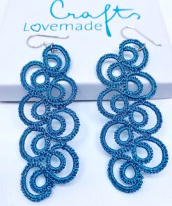 Ohrringe Curves blautürkis metallic