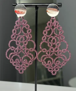 Ohrringe Paris in brombeer metallic von LovemadeCrafts
