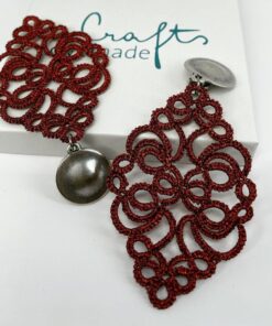 Ohrringe Vivien in metallic rot mit clips