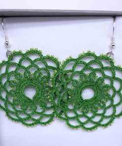 Ohrringe Mandala in metallic grün