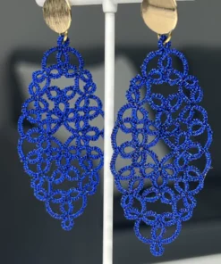 Ohrringe Dreams in royal blau metallic von LovemadeCrafts