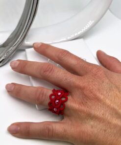ring sophia rot pink hand lovemadecrafts