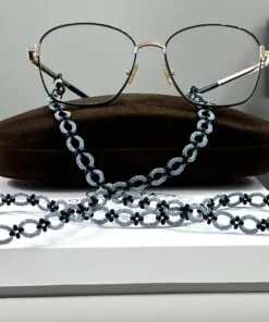 Brillenkette Gloria in stahlblau von LovemadeCrafts